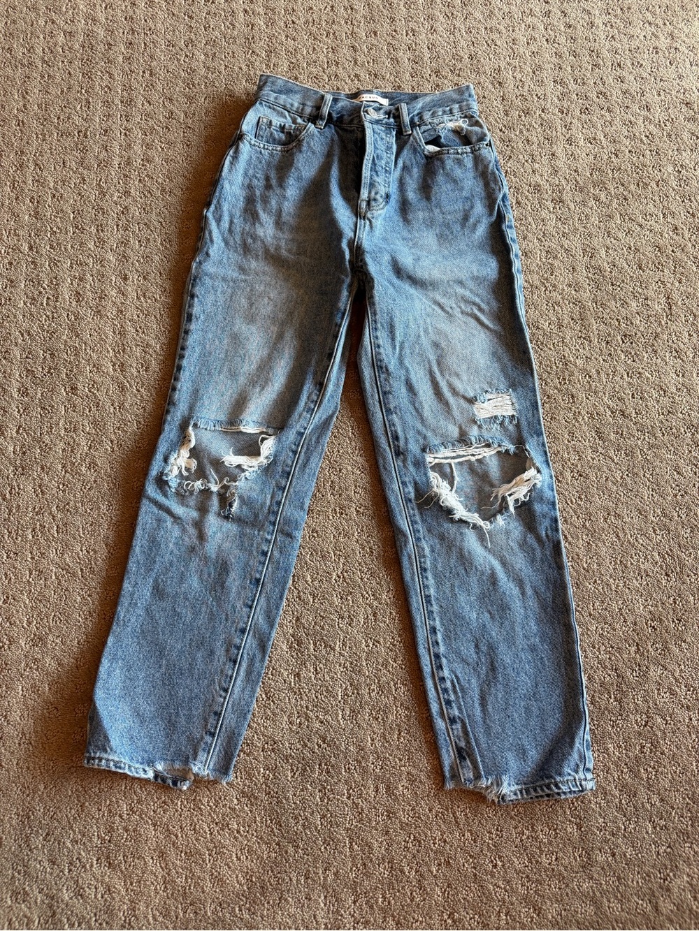 Women's Distressed Straight-Leg Jeans